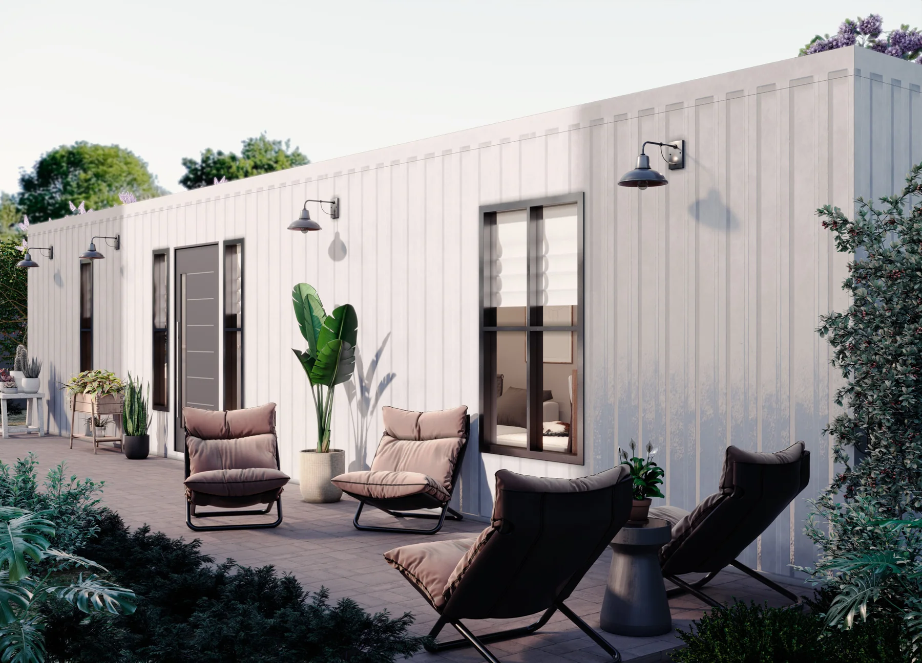 Fachada da Casa Modelo 01 em container de 40 pés